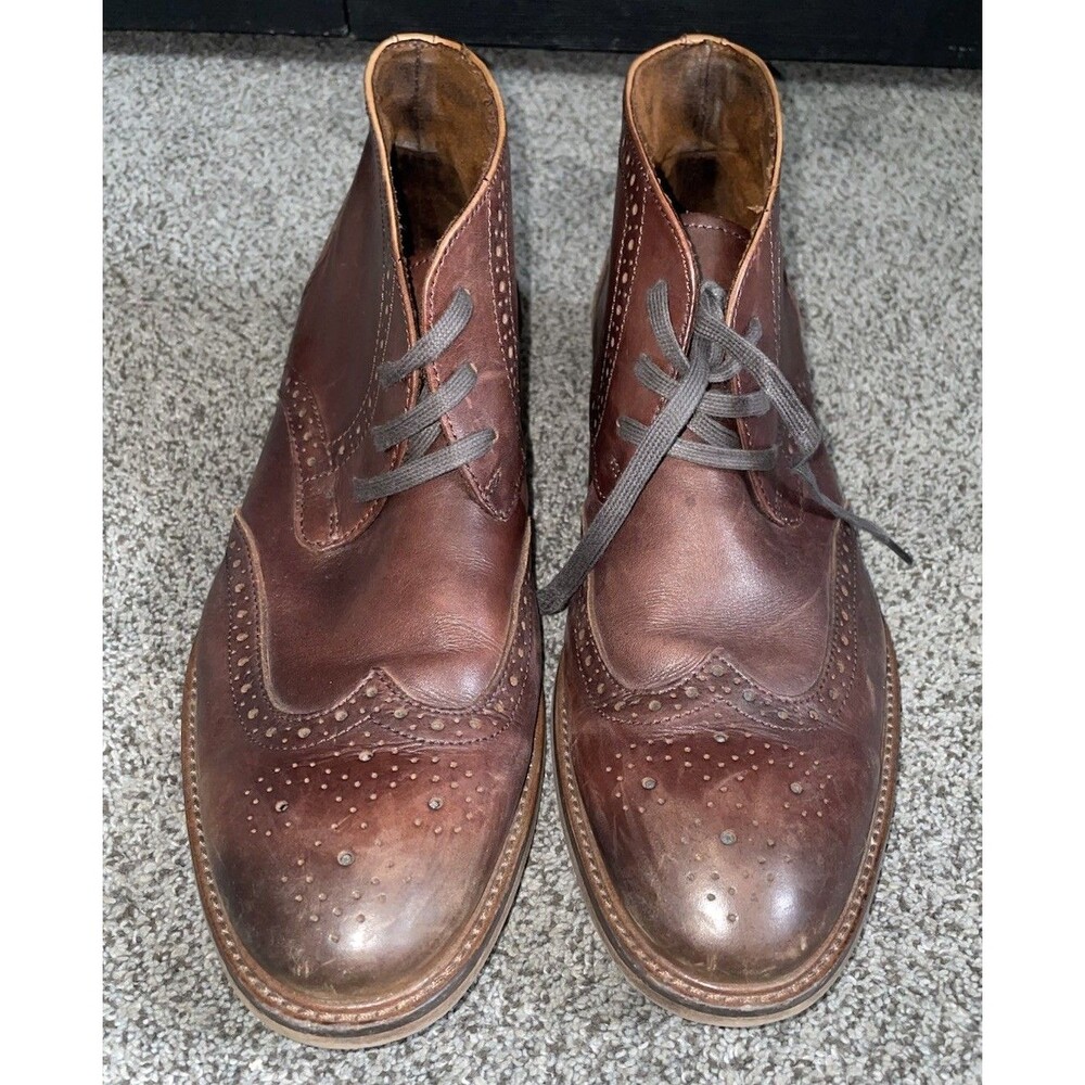 Blake McKay Brown Leather Wingtip Chukka Boots Mens 10.5 Dress Casual Brogue